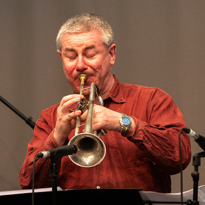 Paul Stubbs playing trumpet